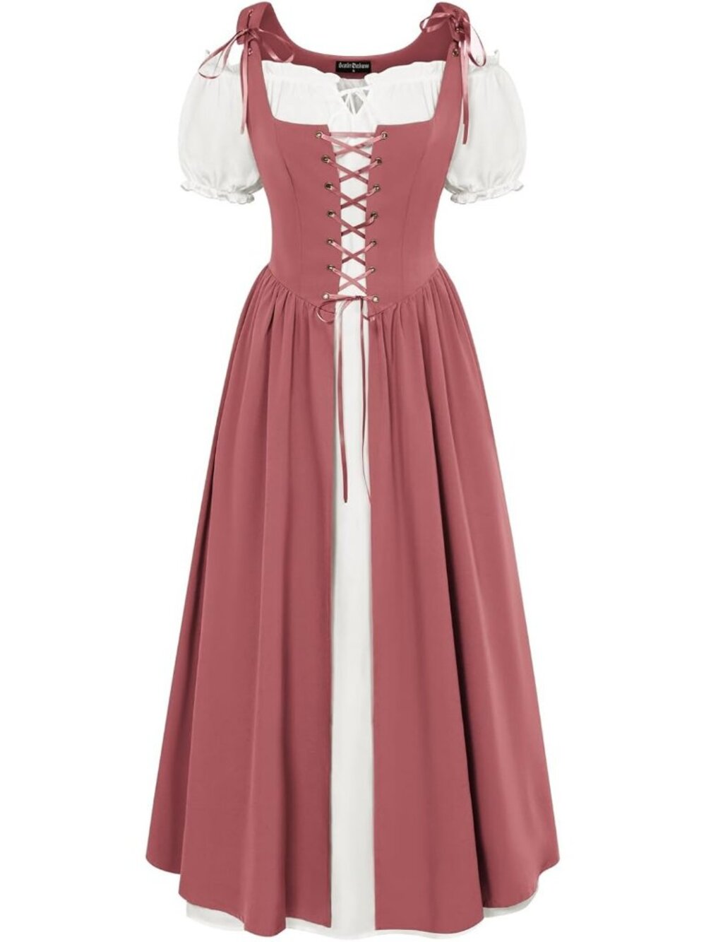 Women's Dark Pink Renaissance Pirate Medieval Dress Witch Halloween Costume Set
